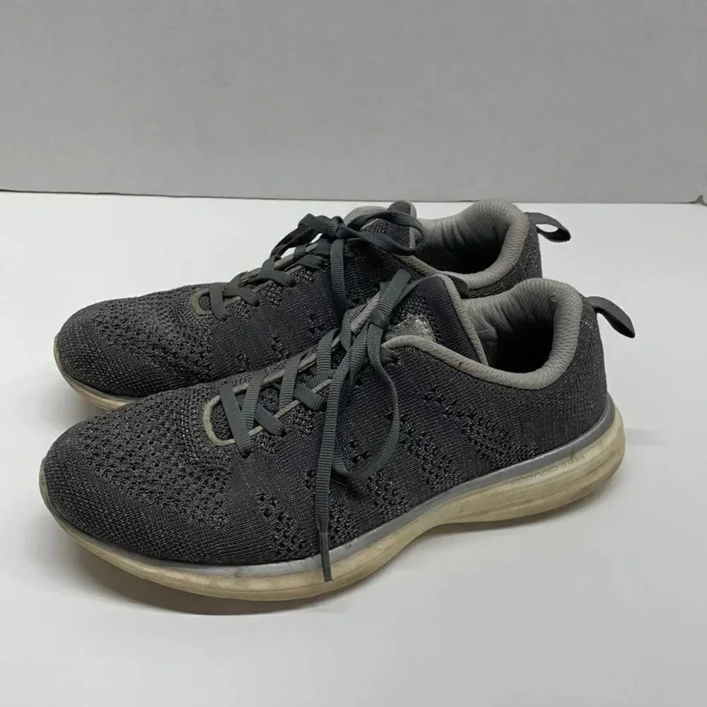 APL Techloom Pro Athletic Sneakers Lace Up Shoes Gray Glitter Women's Size 8.5